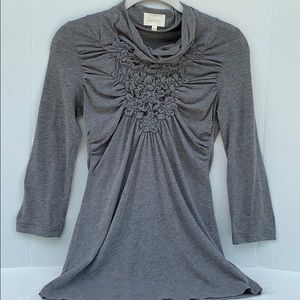 Anthropologie .. Deletta (XS) gray knit shirt